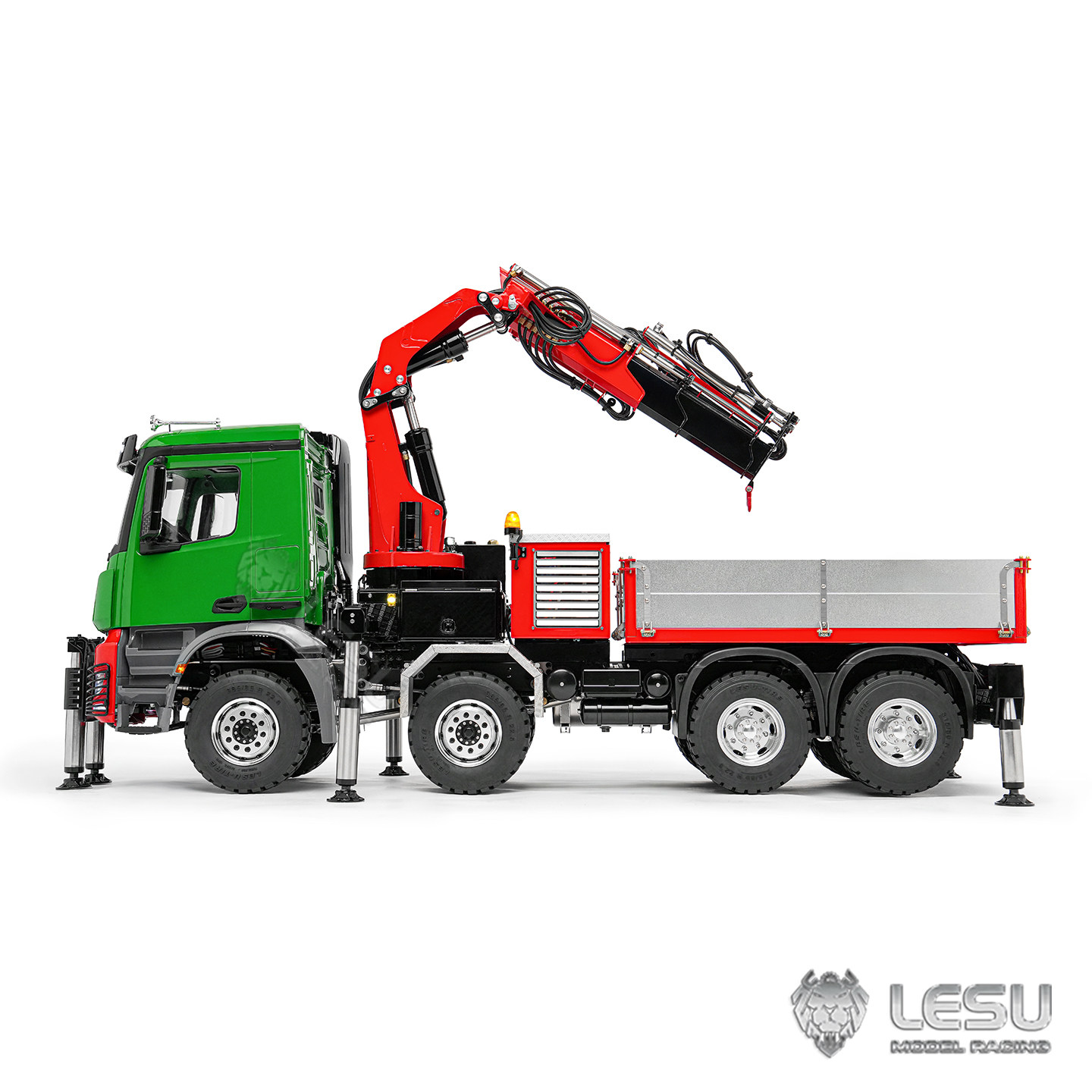LESU Truck-Mounted Crane 1/14  - Rc Hydraulic Dump Truck 8X8 Metal ulasan dan harga