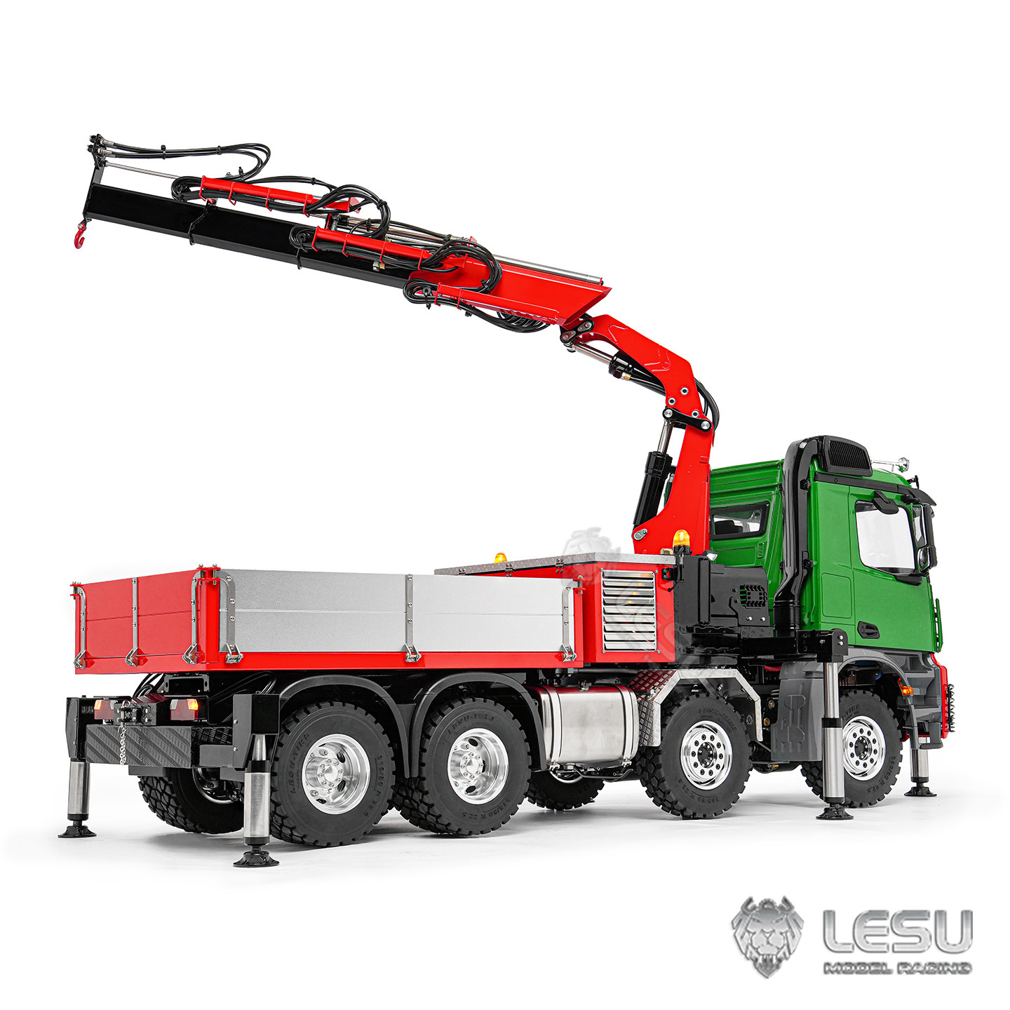 LESU Truck-Mounted Crane 1/14  - Rc Hydraulic Dump Truck 8X8 Metal ulasan dan harga