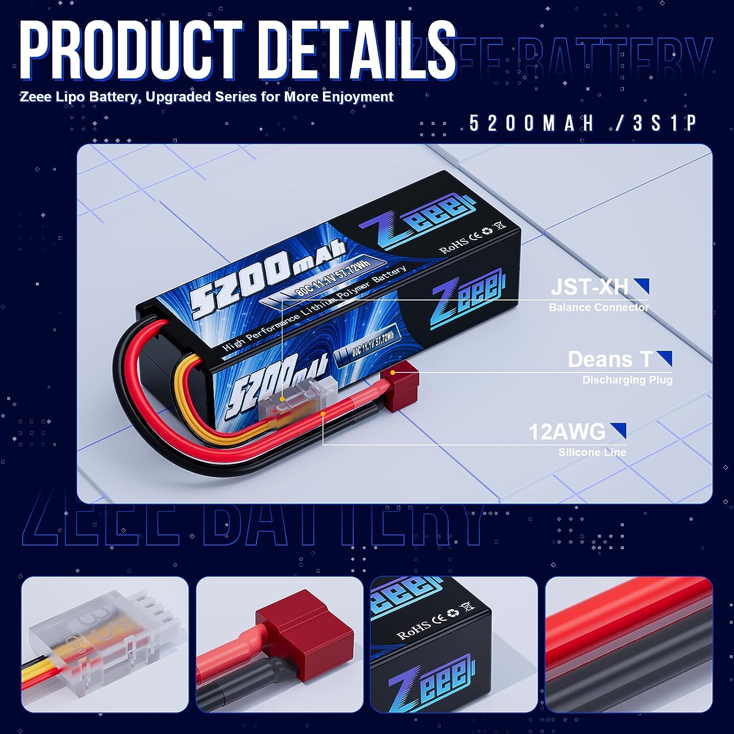 1/2pcs Zeee 3S 5200mAh Lipo Ba - Rc Hydraulic Pump Brushless Motor ulasan dan harga